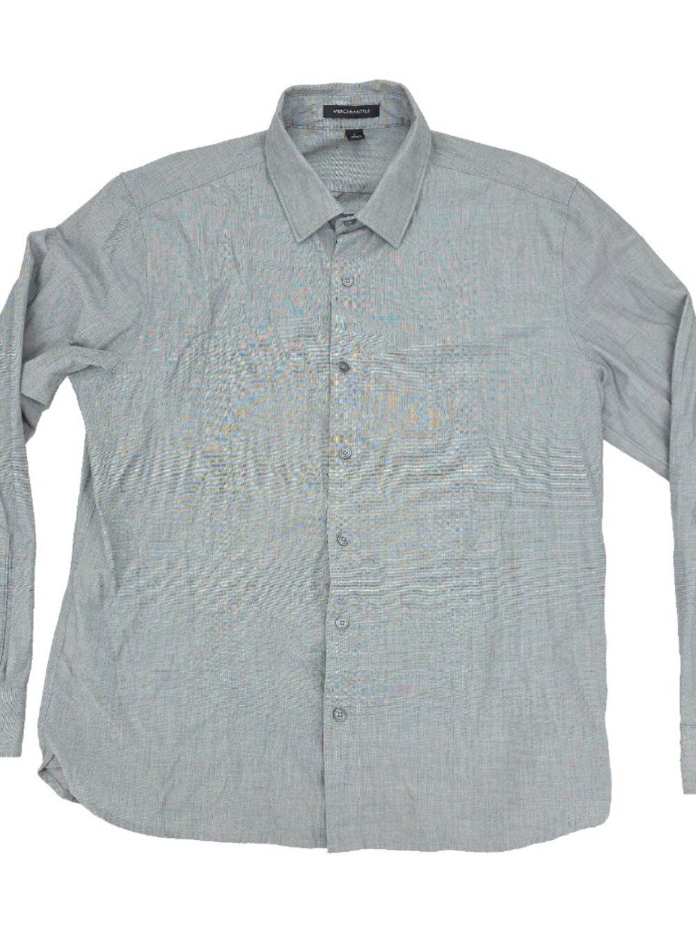 Mercer + Mettle Button Shirt Mens Large Gray Stretch Long Sleeve Solid